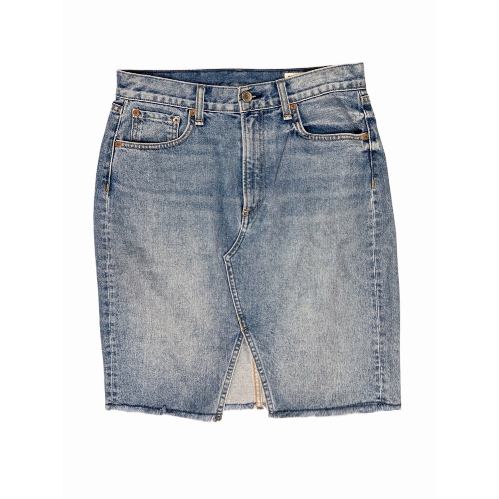 Rag & Bone Suji Denim Skirt Lexi Medium Wash Size 29 Raw Hem